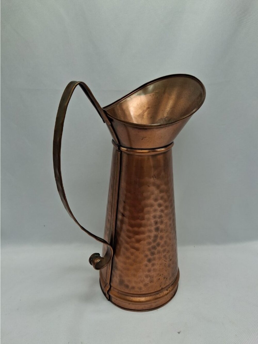 Gregorian Solid Copper Hammered Pitcher w/ Handle - 11" Tall - Made in USA - Picture 2 of 7